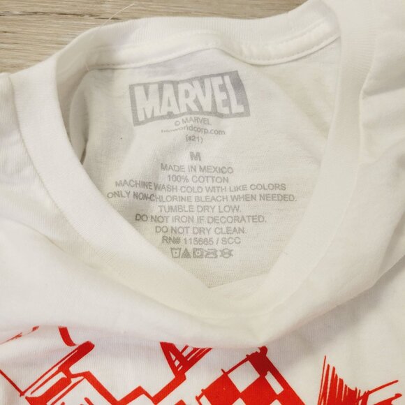Marvel Deadpool Thumbs Up T-Shirt Tee Men’s Size M White Red - Picture 3 of 4